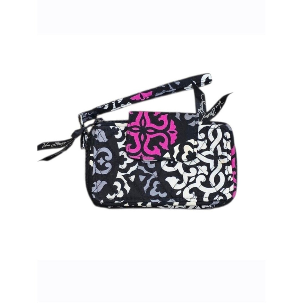 Vera Bradley Zip Around RFID Wristlet Wallet Clutch Canterberry Magenta Floral